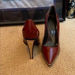 Burgundy high heels